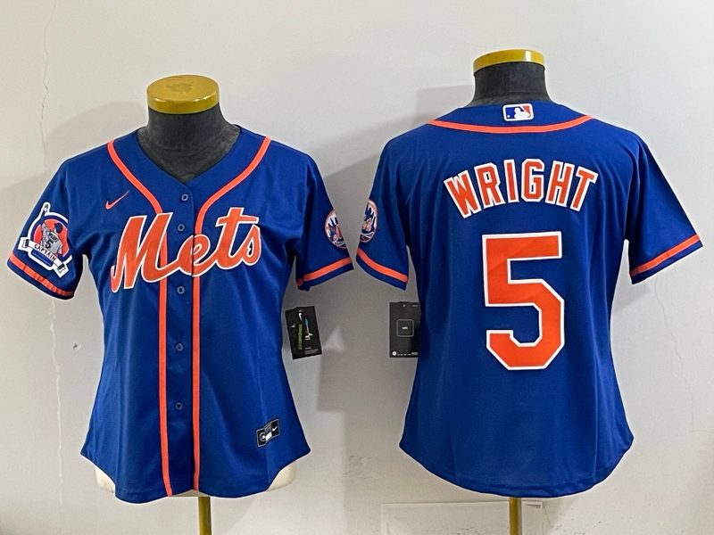 Youth New York Mets 5 Wright blue 2025 MLB Nike jersey 009